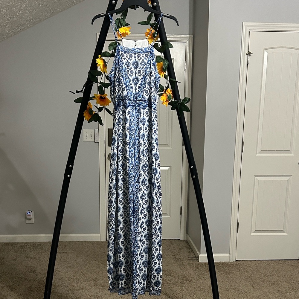 Joie Blue and White Floral Maxi Dress